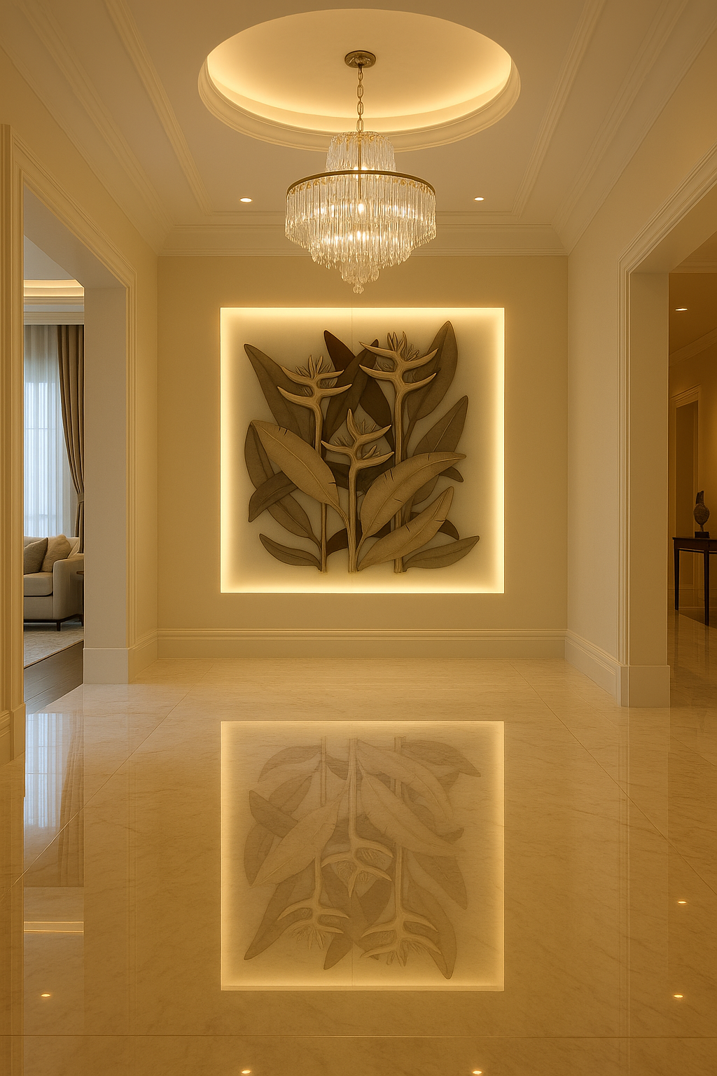 Framed Palm Relief Panel