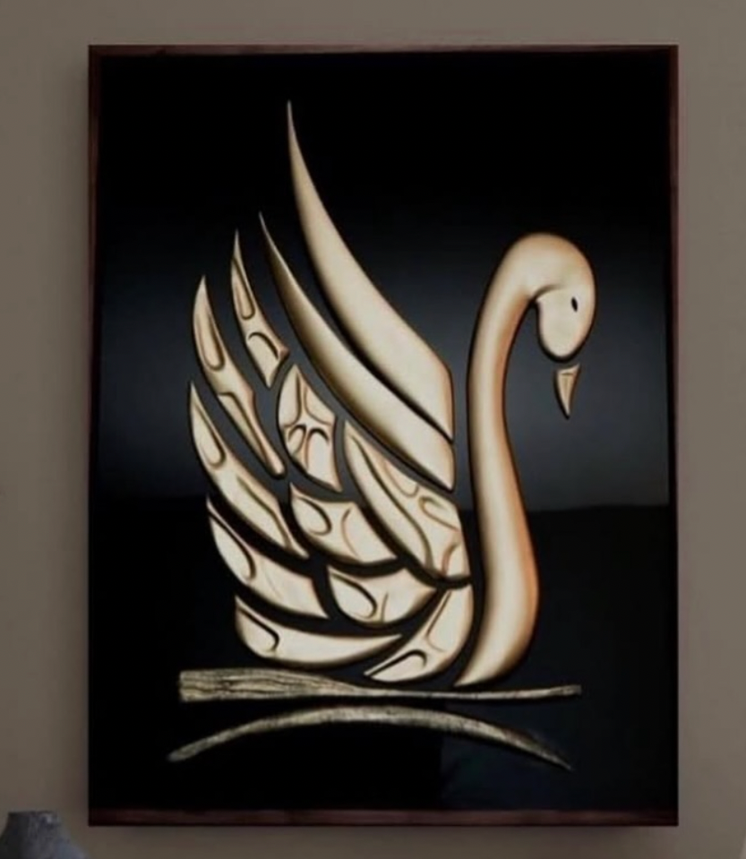 Swan Relief in Gold