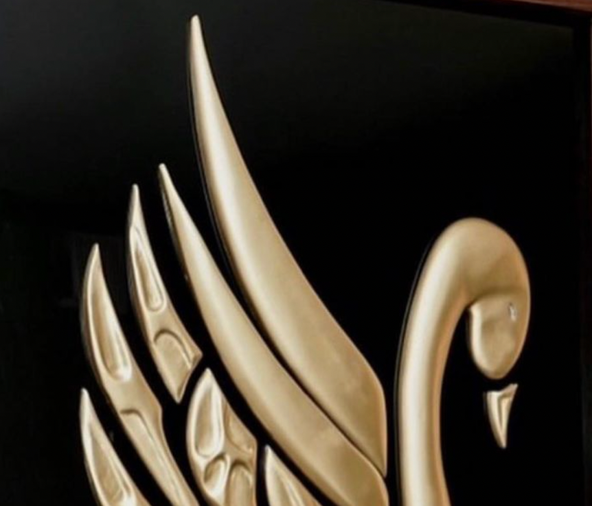 Swan Relief in Gold