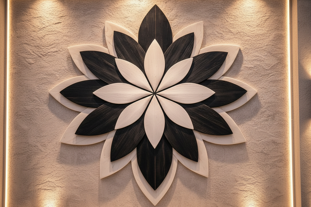 Layered Rose Panel (Black)