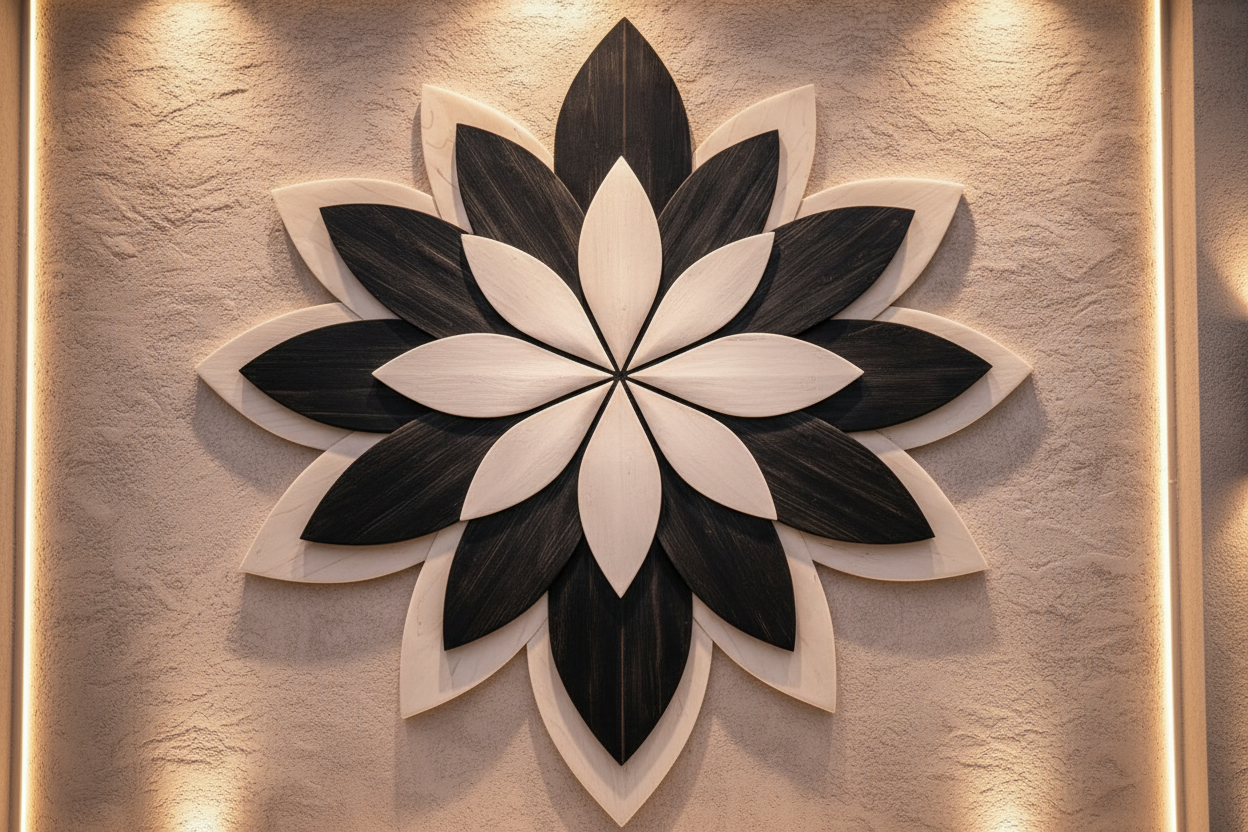 Layered Rose Panel (Black)