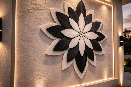Layered Rose Panel (Black)